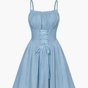 Scarlet Darkness Light Blue Cottagecore Dress (size medium)